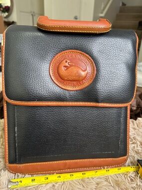 Dooney & Bourke Black and Brown Leather Messenger Bag